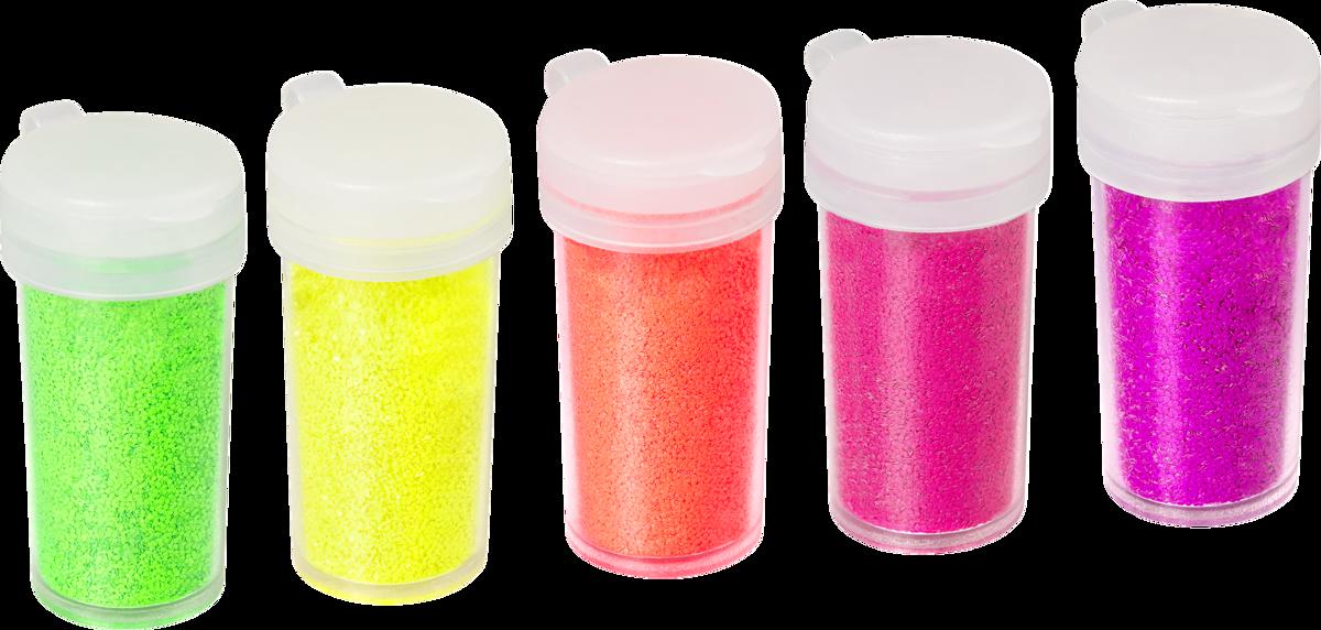 Glitter Mix, 5 kleuren neon